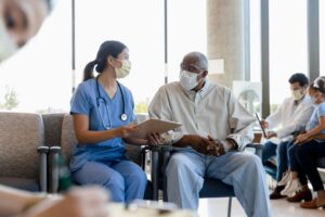 Liver transplant patient avoiding infections and crowded places